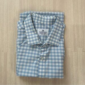 Mizzen+Main Men's Plaid Button Down Long Sleeve Dress Shirt. 2XL, Trim Fit.